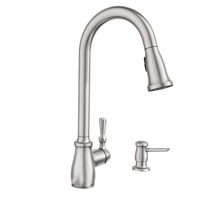 Moen Fieldstone Single-Handle Pull-Down Kitchen Faucet with Reflex & Power Clean, Spot Resist Stainless