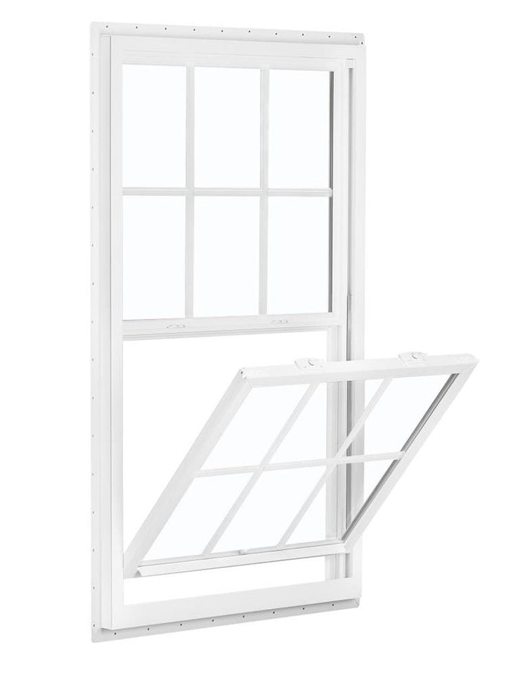 RELIABILT 150 Series New Construction 31-1/2-in x 35-1/2-in x 3-1/4-in Jamb White Vinyl Dual-pane Single Hung Window Half Screen Included