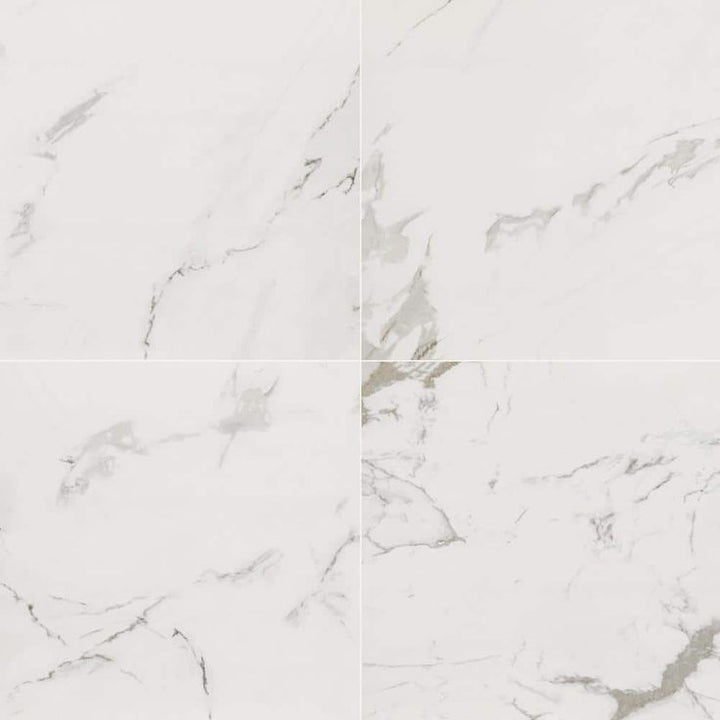 MSI Carrara 24 in. x 24 in. Polished Porcelain Floor and Wall Tile (28 cases / 448 sq. ft. / pallet)