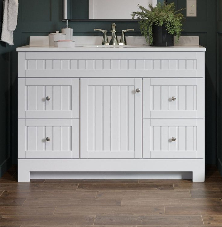 Style Selections Ellenbee 48-in White Single Sink Bathroom Vanity with White Cultured Marble Top
