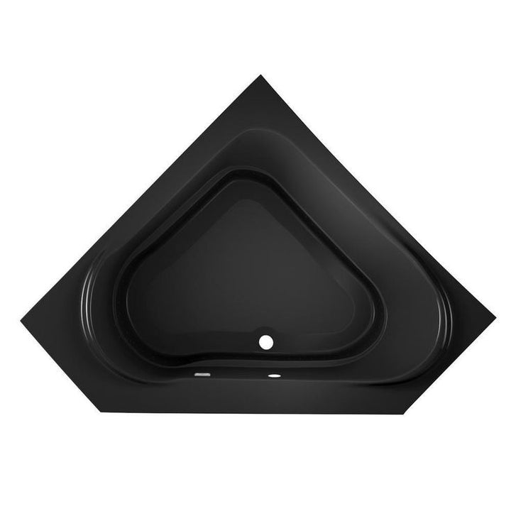 CAPELLA PURE AIR 60 in. x 60 in. Acrylic Corner Drop-In Center Drain Air Bath Bathtub in Black