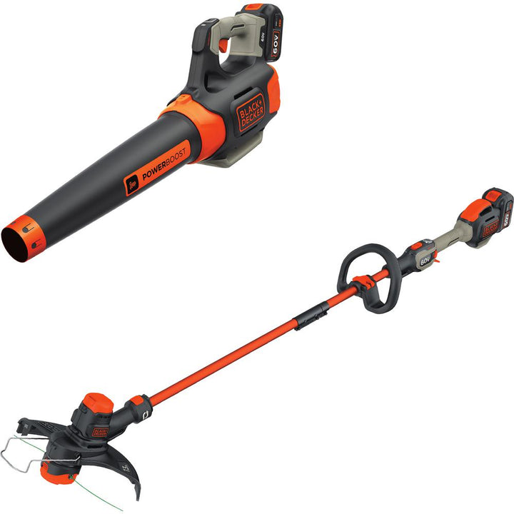 BLACK+DECKER 100 MPH 400 CFM 60V MAX Cordless Handheld Leaf Blower with Bonus 2-in-1 String Grass Trimmer/Lawn Edger Included - Super Arbor