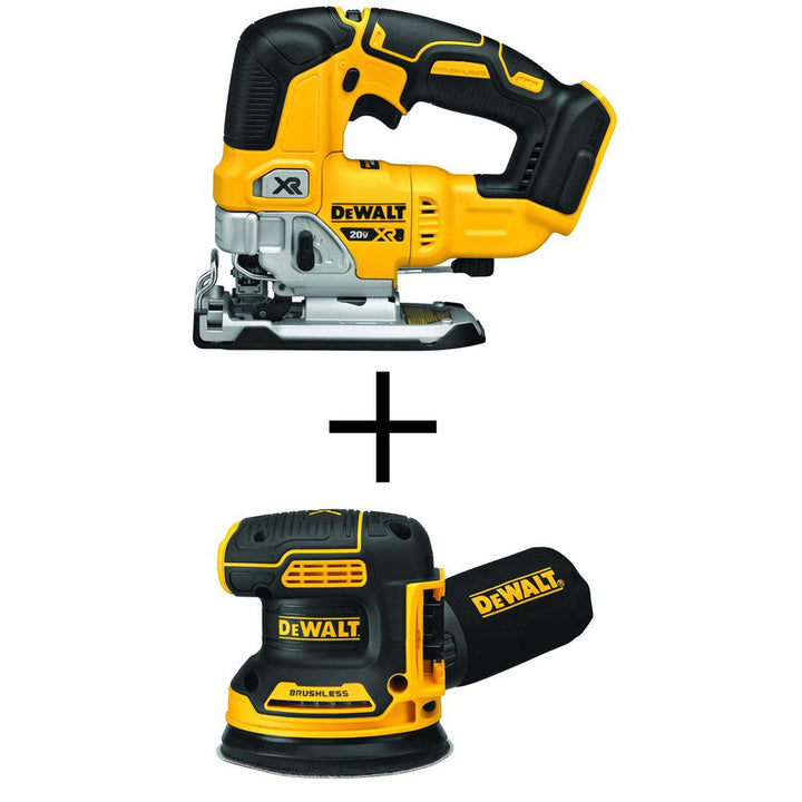 20-Volt MAX XR Li-Ion Cordless Brushless Jigsaw (Tool-Only) with Bonus Brushless 5 in. Random Orbital Sander (Tool-Only) - Super Arbor