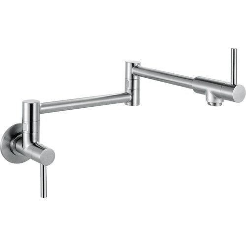 Franke Logik Stainless Steel 2-Handle Wall Mount Pot Filler Handle Kitchen Faucet