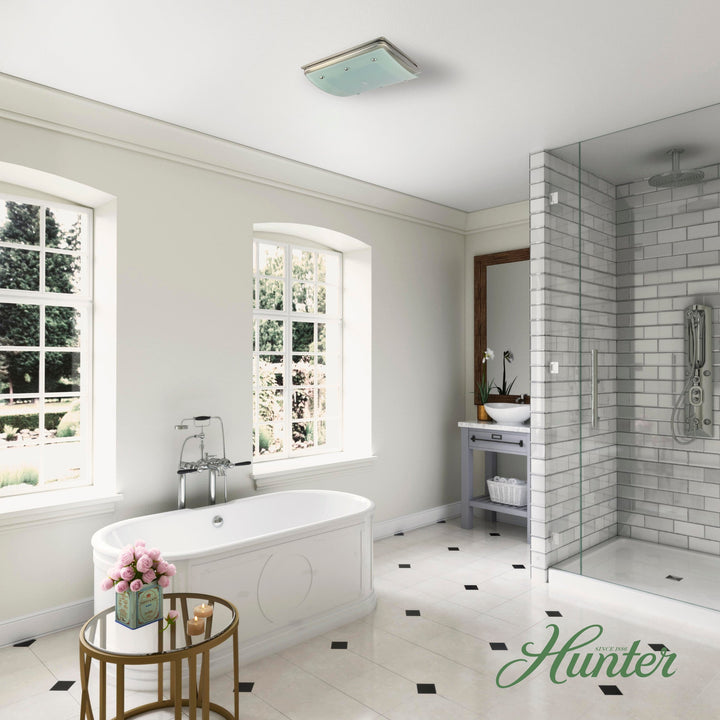Hunter Ellipse Decorative 100 CFM Ceiling Bathroom Exhaust Fan with Light and Night Light, 15" x 15"