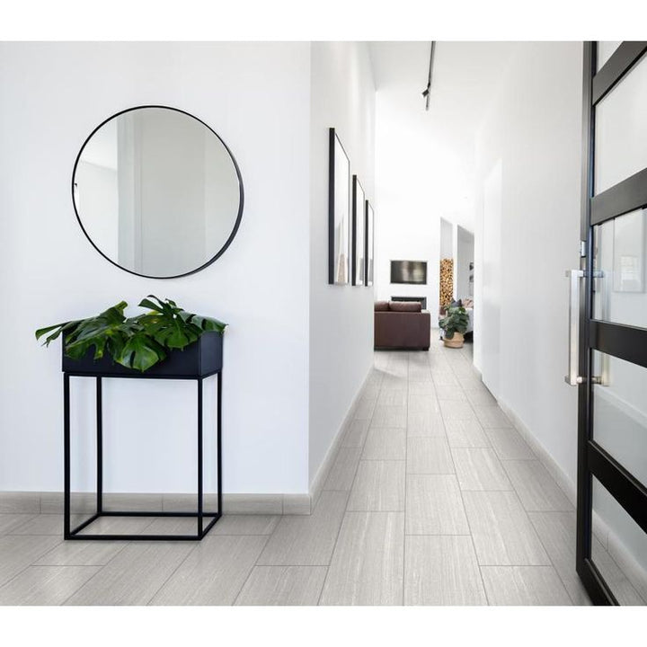 Style Selections Leonia Silver Porcelain Bullnose Tile (3-in x 12-in)