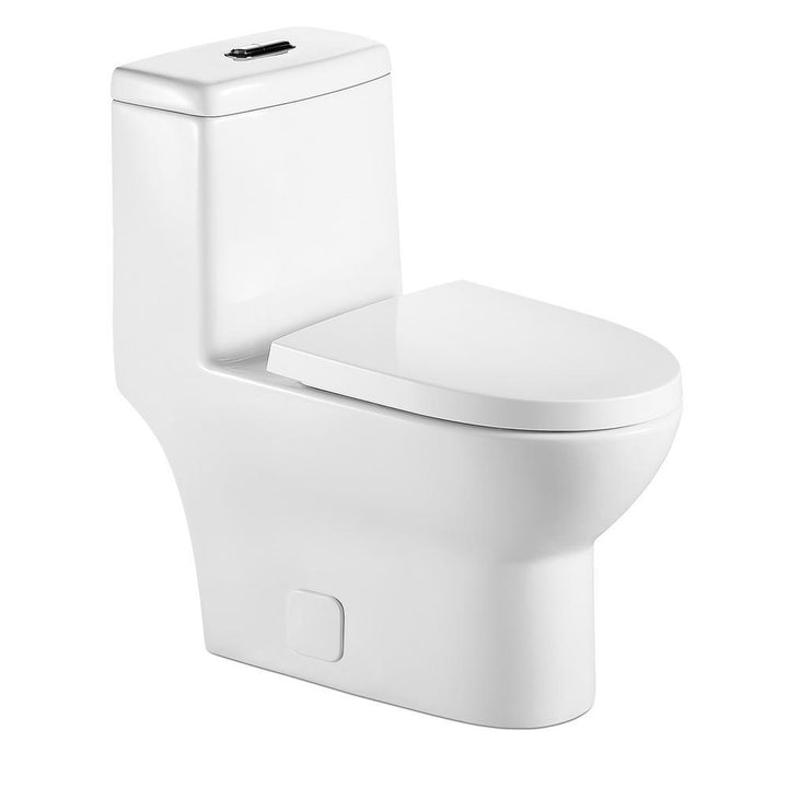 0.8 GPF/1.28 GPF Dual Square Shape Flush Elongated Toilet Square Only in White