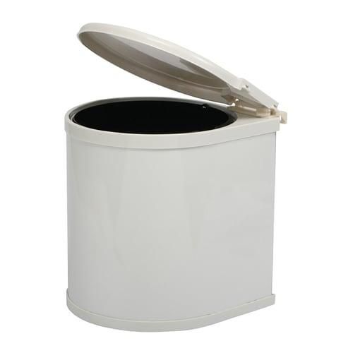 Knape & Vogt 3-Gallon White Plastic Trash Can with Lid