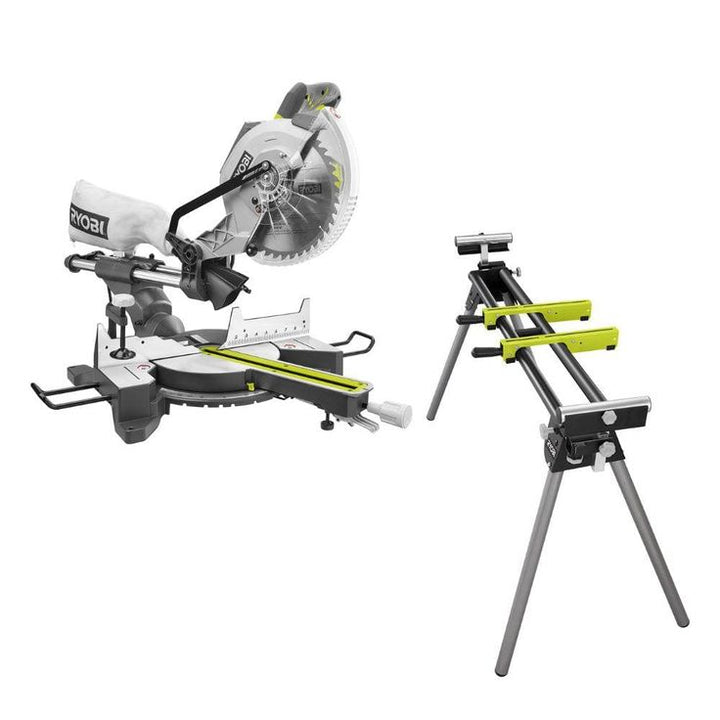 15 Amp 10 in. Sliding Compound Miter Saw and Universal Miter Saw QUICKSTAND