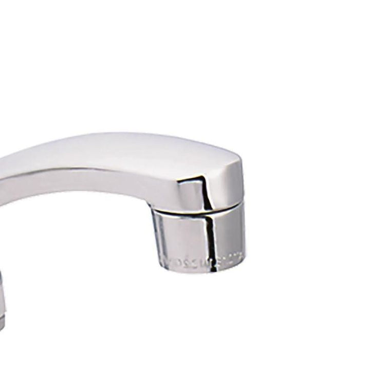 EZ-FLO Chrome 2-Handle Deck-Mount Low-Arc Handle Kitchen Faucet (Deck Plate Included)