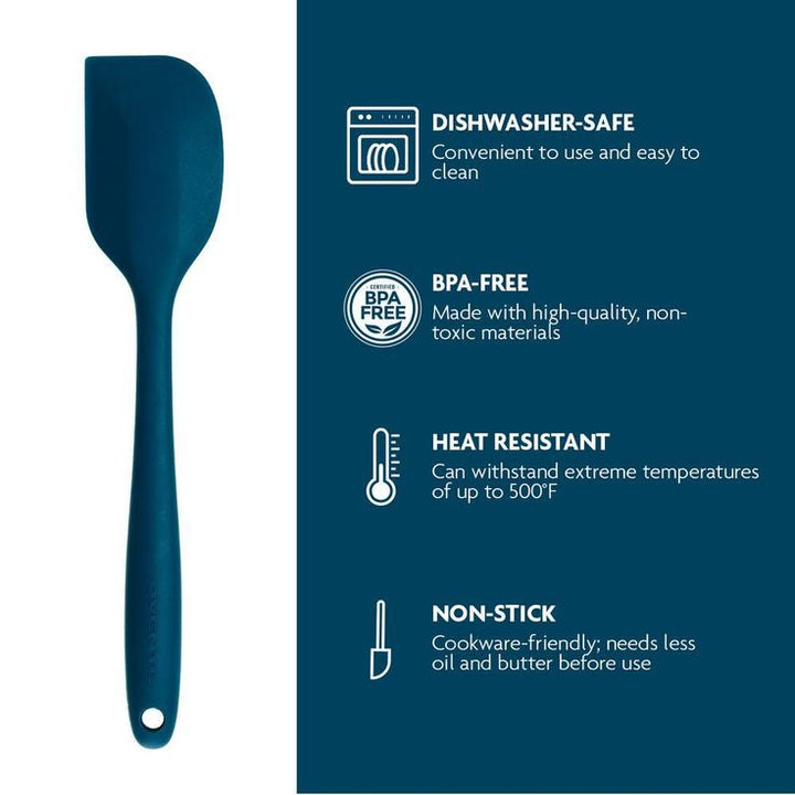 Premium Silicone BPA-Free, Spatula with Stainless Steel Core 500F Heat-Resistant, Non-Stick, Dishwasher Safe