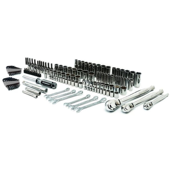 Crescent 142-Piece Standard (SAE) and Metric Chrome Mechanics Tool Set