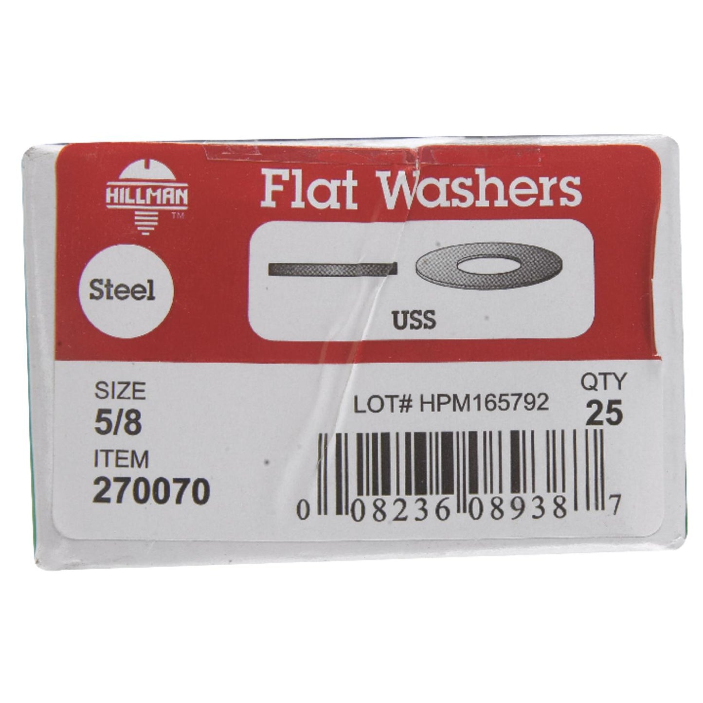 Hillman Zinc-Plated Steel 5/8 in. USS Flat Washer, 25-Pack