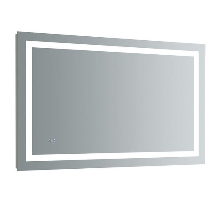 Santo 48 in. W x 30 in. H Frameless Single Bathroom Mirror with LED Lighting and Mirror Defogger