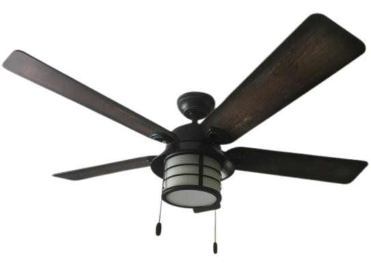 Hunter 54" Key Biscayne Onyx Bengal Ceiling Fan with Light Kit and Pull Chain