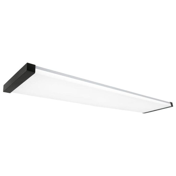 Commercial Electric 48 in. x 10 in. 4200 Lumens Matte Black End Caps Integrated LED Panel Light Selectable CCT Kitchen Lighting