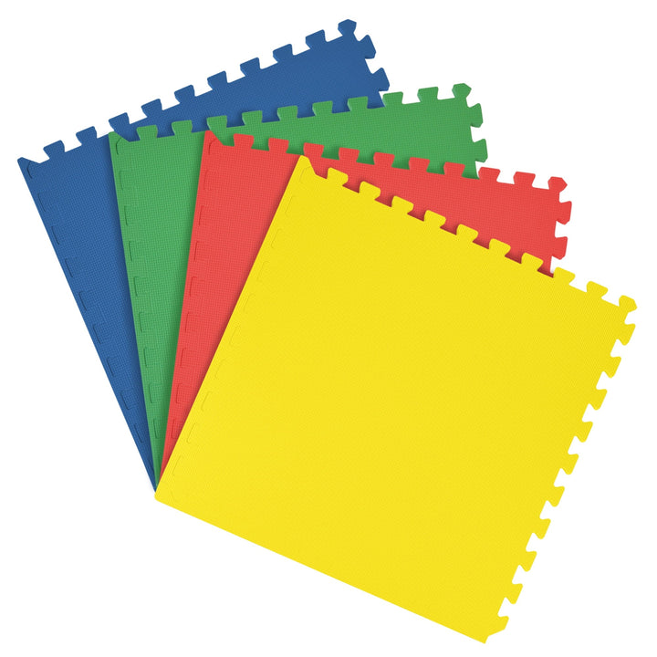 Achim Interlocking Foam Anti-Fatigue Floor Tiles, 24 x 24 in, 4 Tiles (16 Sq Ft), Multicolor