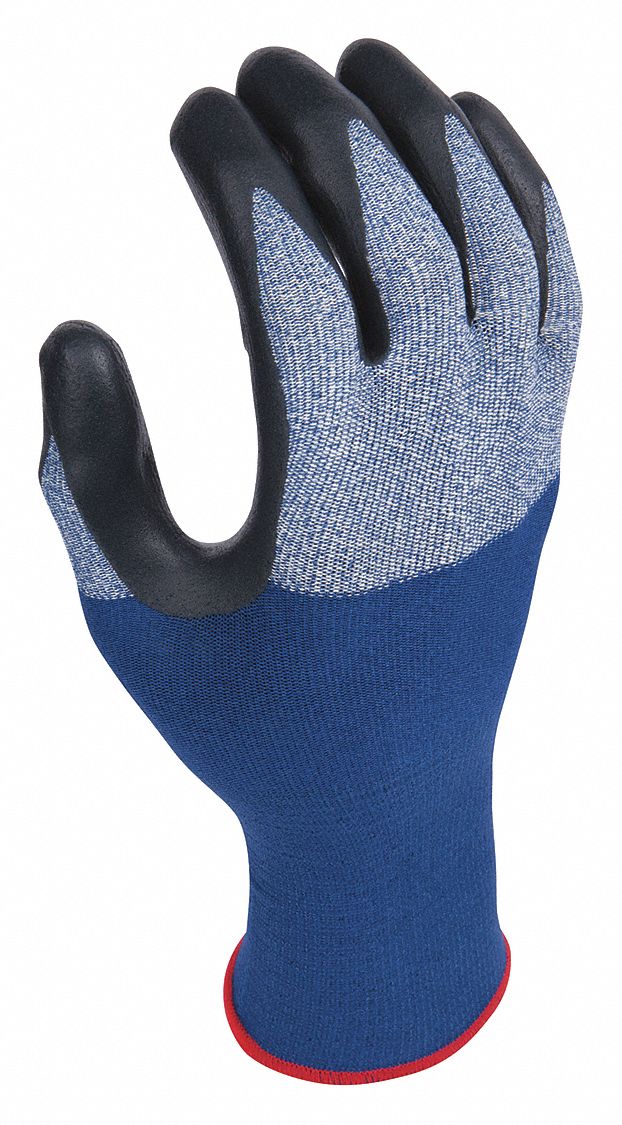 SHOWA 382 Series Foam Nitrile Coated Gloves - Size L, Blue
