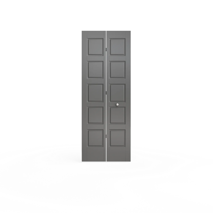 Masonite Riverside 36-in x 80-in Blue Heron 5-Panel Equal Prefinished Molded Composite Bifold Door (Hardware Included)