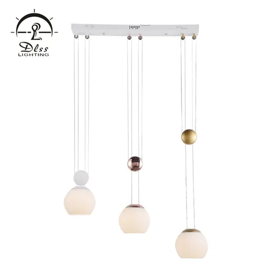 DLSS Lighting Beautiful Glass and Iron Globe Pemndant Lamp