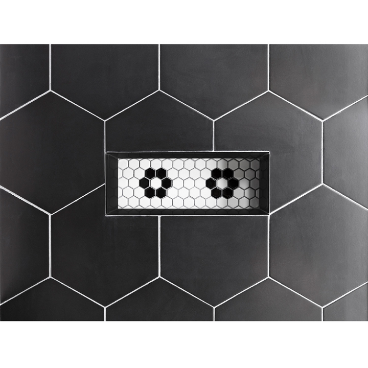 Black Hex Porcelain Wall and Floor Tile - 10 in.