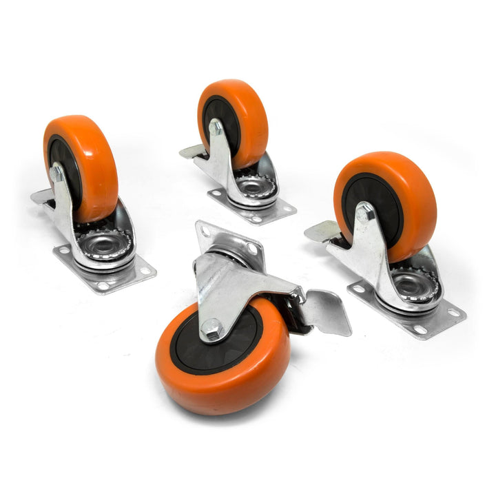 3 in. 220 lbs. Capacity Polyurethane Single-Bearing Swivel Plate Caster (4-Pack)