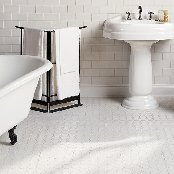 Daltile Octagon and Dot Matte White with Black Dot 12 in. x 12 in. x 6 mm Ceramic Mosaic Floor and Wall Tile (1 sq. ft. per piece)