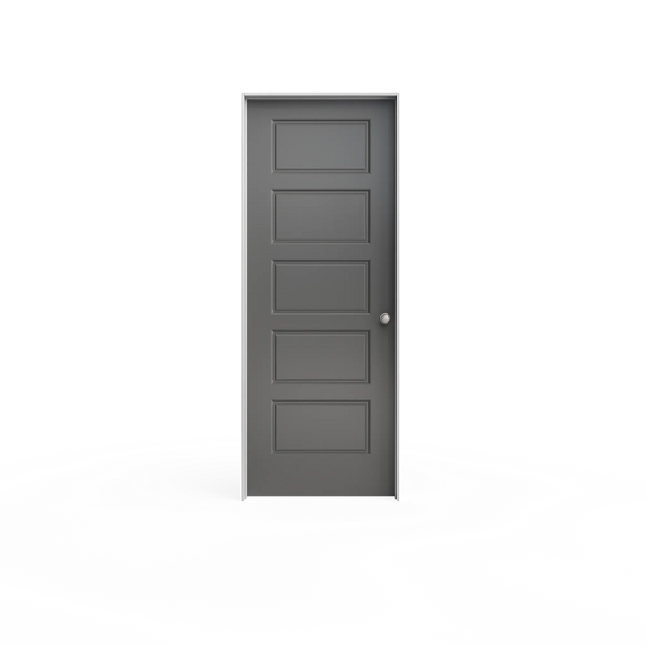 24 in. x 80 in. Riverside Smooth 5-Panel Equal Hollow Core Primed Composite Interior Door Slab