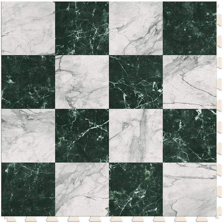 Perfection Floor Tile SodaPop Shoppe Green Marble Interlocking Luxury Vinyl Tile, 20-in x 20-in, 16.7-sq ft Case