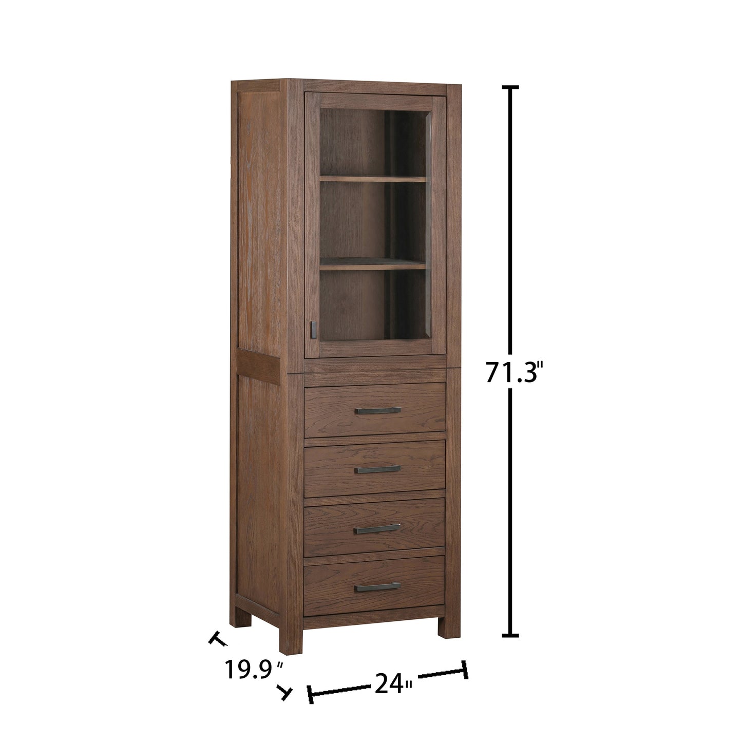 Avanity Modero 24 in. W x 20 in. D x 71 in. H Linen Cabinet in Chilled Gray