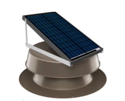 Natural Light Solar Attic Fan Roof Mount Bronze 48W