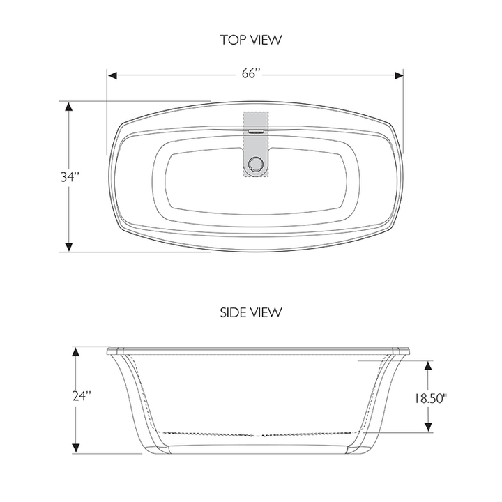 Jacuzzi SOLNA 60 in. x 42 in. Acrylic Rectangular Drop-In Reversible Whirlpool Bathtub in White
