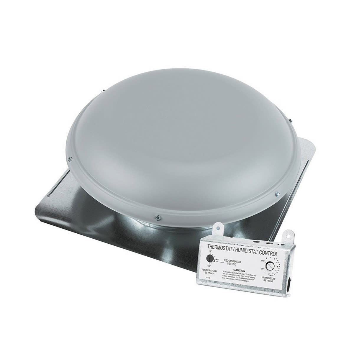 Air Vent Roof-Mount Attic Vent RV26 with Thermostat & Steel Dome 1170 CFM Brown