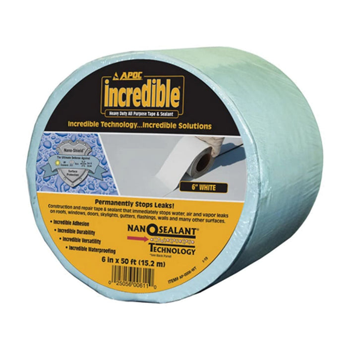APOC Incredible Tape Heavy Duty All Purpose Tape & Sealant White 4" x 50'