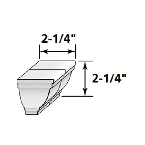 CertainTeed Vinyl Carpentry Crown Moulding Cap Colonial White