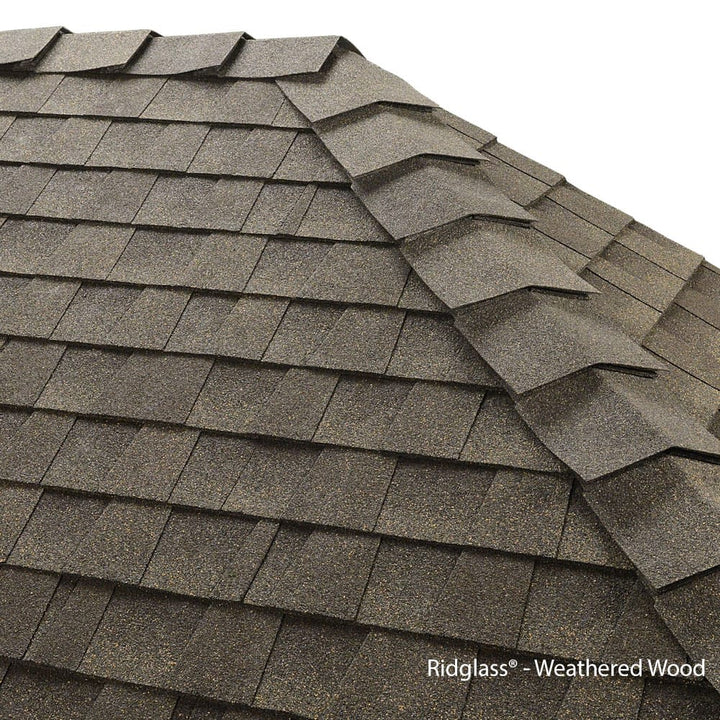 GAF Ridglass Hip & Ridge Autumn Brown & Stonewood