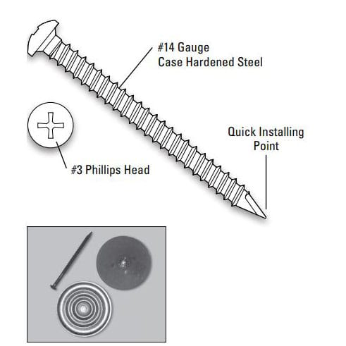 JM All Purpose #3 Phillips Head Fasteners 10" #14 500/Box