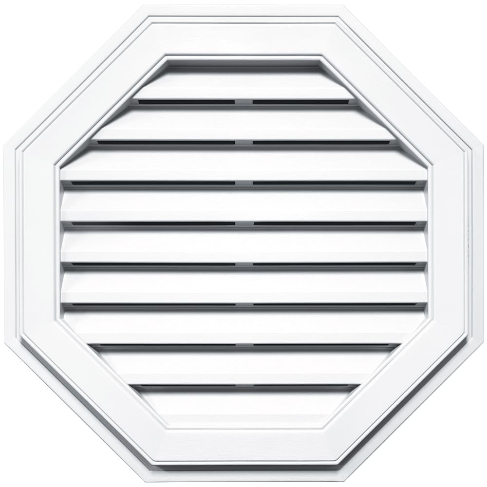 Mid-America Octagon Gable Vent 001 White 18"