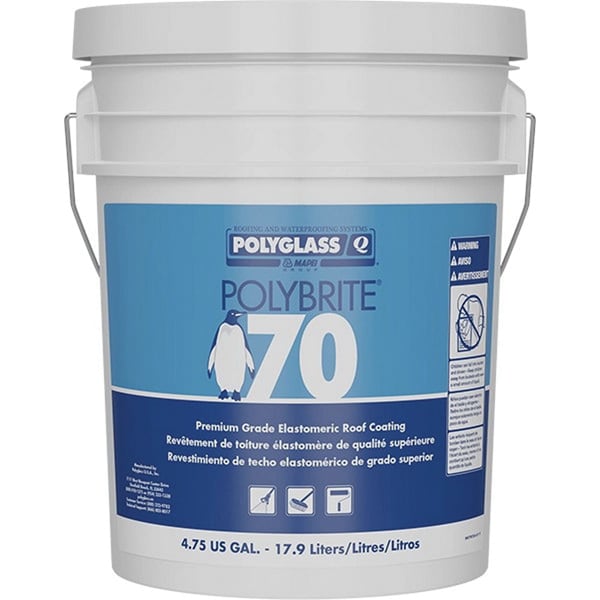 Polyglass PolyBrite 70 Premium Roof Coating 4.75 gal