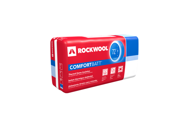 ROCKWOOL Comfortbatt R-15 Unfaced Mineral Wool Batt Insulation, 3-1/2 in x 23 in x 47 in (60.06 sq ft)