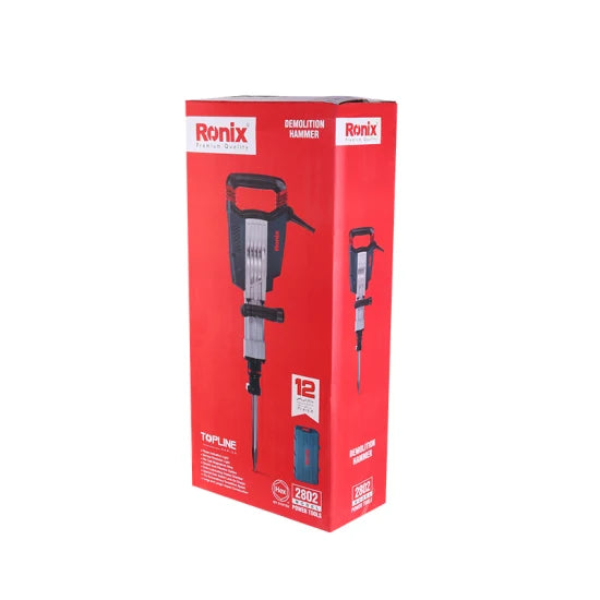 Ronix 2802 1750W Electric Demolition Jack Hammer Adjustable 360 Foregrip Provides Extra Control Comfort Demolition Hammer