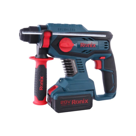 Ronix Cordless Tools 8910K Brushless Rotary Hammer Kit SDS Plus Portable Power Tool with 2 Battery