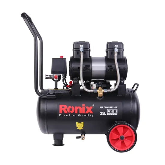 Ronix RC-2512 Electric Oiless Silent Type Air Compressor 1.8HP 25L Tank Pressure Silent Heavy Duty Air Compressor