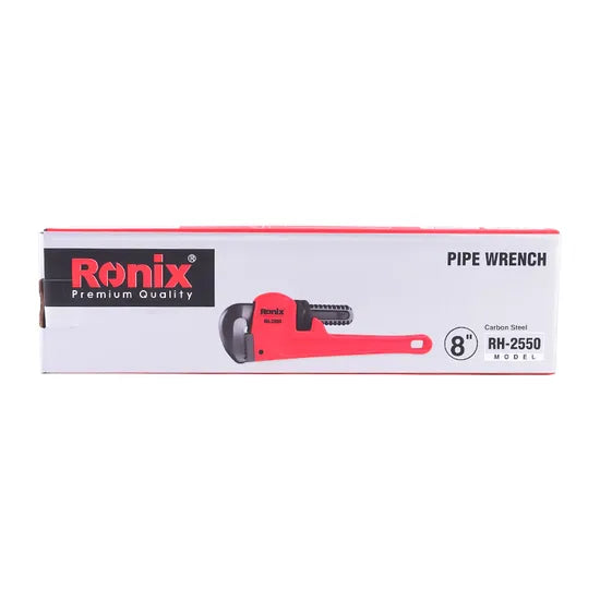 Ronix Rh-2550 Pipe Wrench 8" Heavy Duty Aluminum Steel Straight Telescopic Pipe Stainless Steel Adjustable Wrench