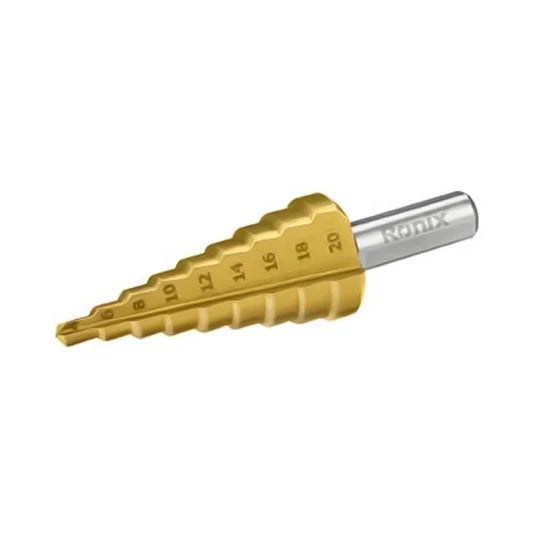 RONIX Ronix Rh-5901 Step Drill 4-20mm Spiral Flute Drill Bit New Step Drill Bit for Multiple Hole Metal Drilling