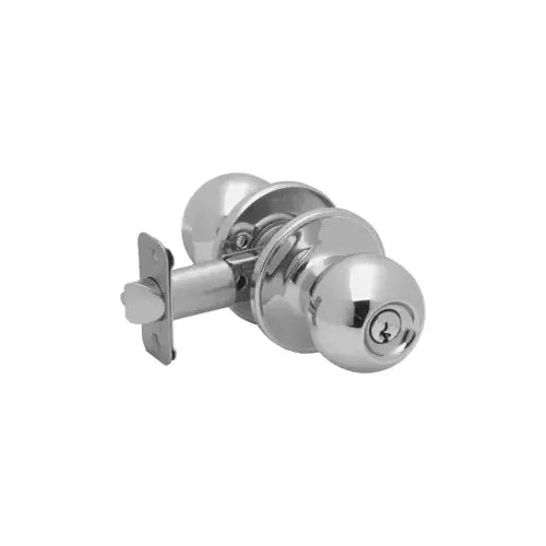 Schlage Dexter Corona Bright Brass Entry Knob, ANSI Grade 2, Fits 1-3/4 in Doors