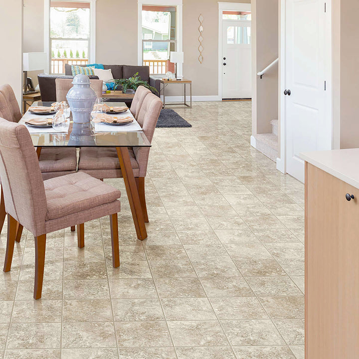 Congoleum ArmorCore Pro Santa Cruz 12-ft W Cut-to-Length Sterling Stone-Look Low-Gloss Sheet Vinyl Flooring