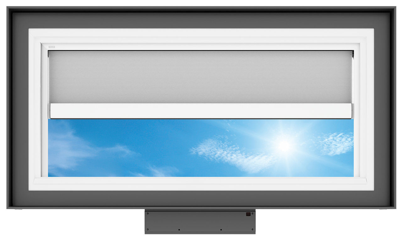 VELUX Curb Mount Solar Venting Laminated LoE3 Skylight with White Room Darkening Shade VCS 4630 2004S