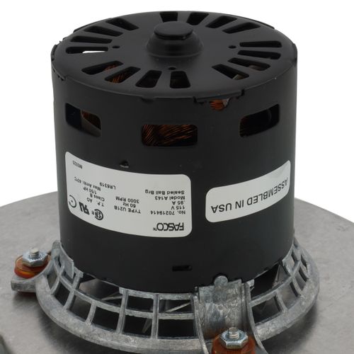 Fasco A143 inducer motor - side view (Type: Shaded Pole; Voltage: 115V)