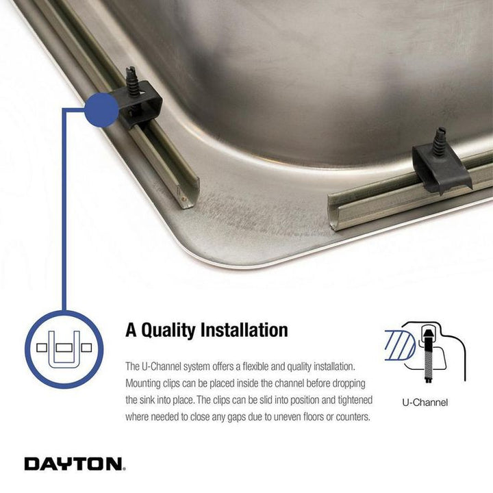 Dayton Drop-in Stainless Steel 15 in. 2-Hole Single Bowl Bar Sink
